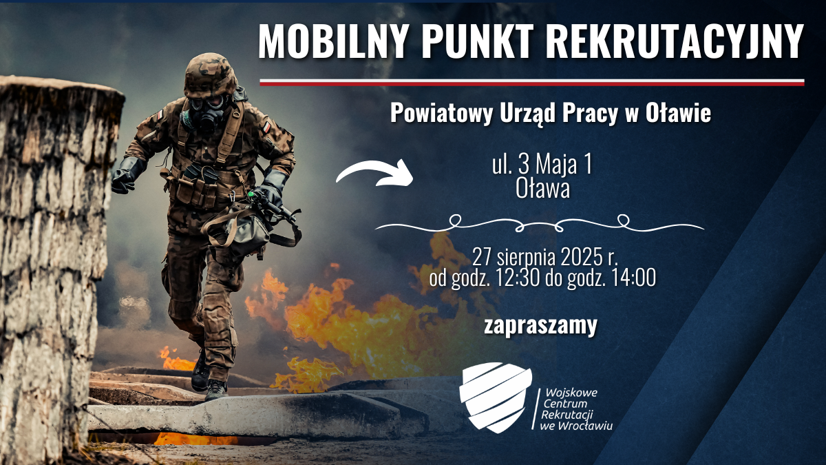 Zdjęcie artykułu Mobilny Punkt Rekrutacyjny Wojska Polskiego w PUP Oława – 27 sierpnia 2025 r.