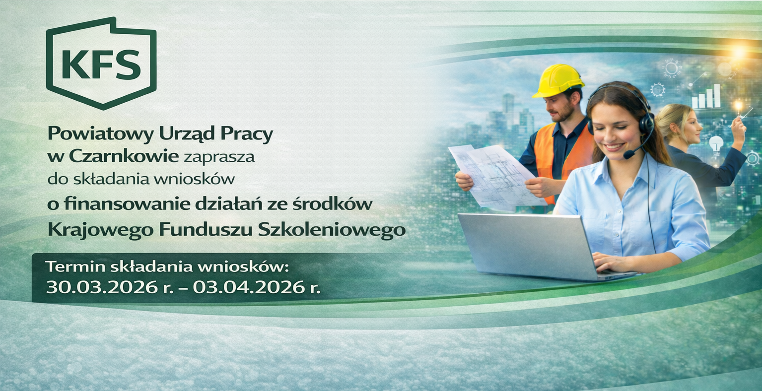 KFS - baner z informacją o możliwości składania wniosków od 30.03.2026 do 03.04.2026