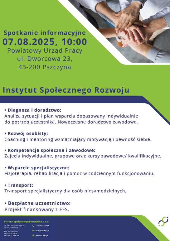 Zdjęcie artykułu Spotkanie informacyjne z Instytutem Społecznego Rozwoju